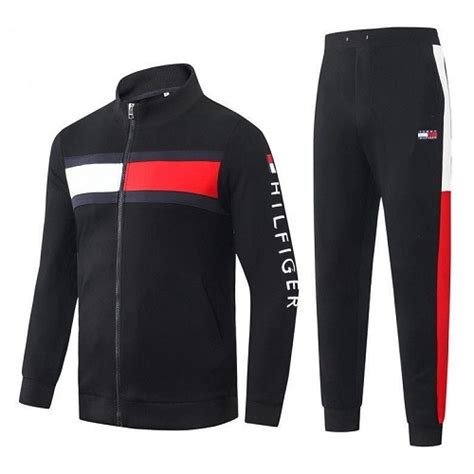 tommy hilfiger tracksuit|tommy hilfiger tracksuit men's black.